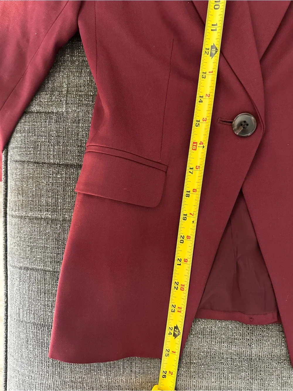 Madewell Women's Burgundy Single-Button Blazer Size 00 - Picture 11 of 14